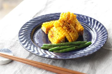 伊藤　豊　リム皿　瑠璃の画像