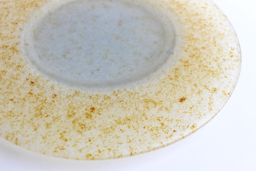 オオタ硝子研究室　【biocolor】リム皿LL　アンバー・ブルーグレーの画像