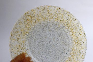 オオタ硝子研究室　【biocolor】リム皿LL　アンバー・ブルーグレーの画像
