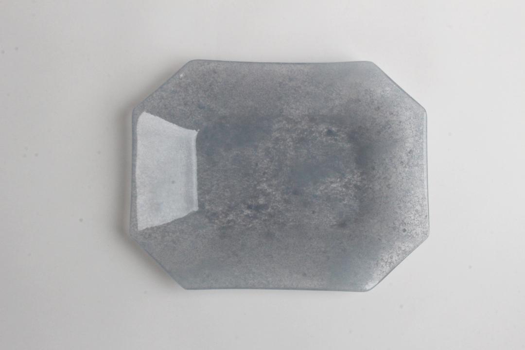 オオタ硝子研究室　【quiet】八角銘々皿　ブルーグレーの画像