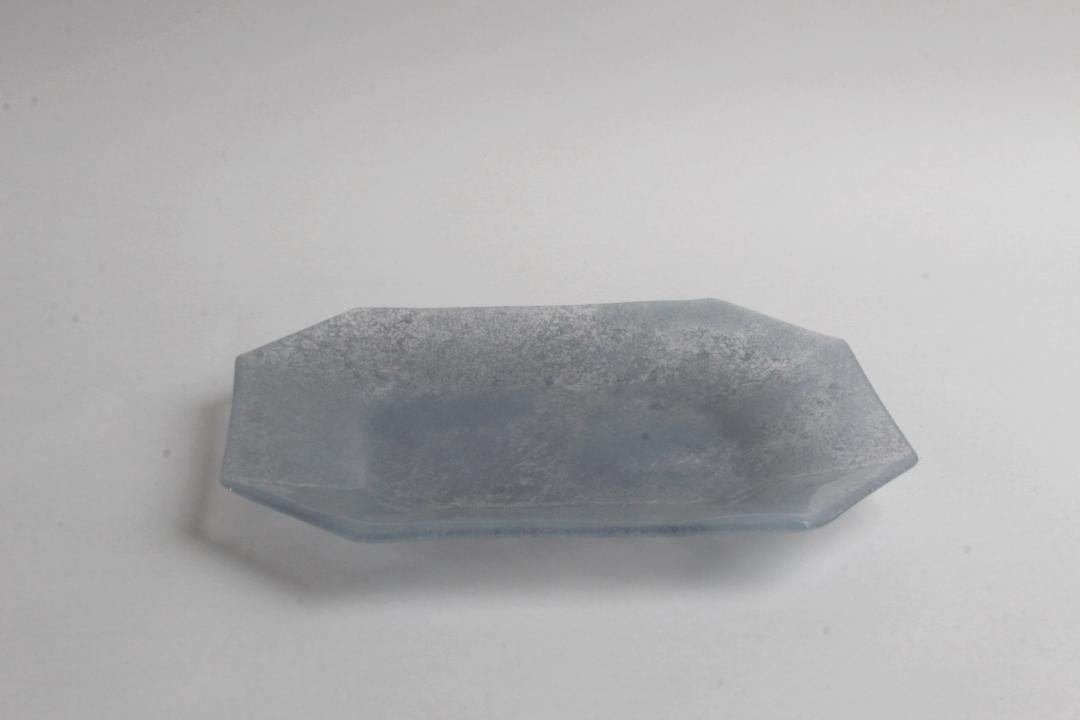 オオタ硝子研究室　【quiet】八角銘々皿　ブルーグレーの画像