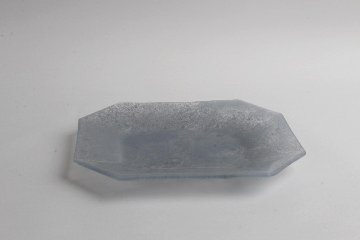 オオタ硝子研究室　【quiet】八角銘々皿　ブルーグレーの画像