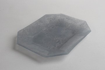 オオタ硝子研究室　【quiet】八角銘々皿　ブルーグレーの画像
