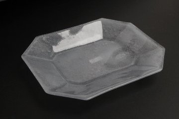 オオタ硝子研究室　【quiet】八角銘々皿　ブルーグレーの画像