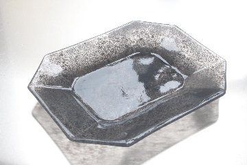 オオタ硝子研究室　【quiet】八角銘々皿　ブルーグレーの画像