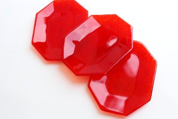 オオタ硝子研究室　【quiet】八角菓子皿　レッドの画像