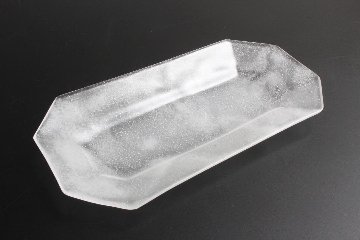 オオタ硝子研究室　【quiet】八角長皿　クリアマットの画像