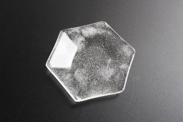 オオタ硝子研究室　【quiet】六角ミニ皿　クリアの画像
