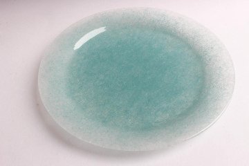 オオタ硝子研究室　リム皿　ブルーの画像