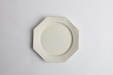 塚本友太　八角皿S　白の画像