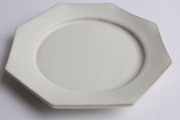 塚本友太　八角皿S　白の画像