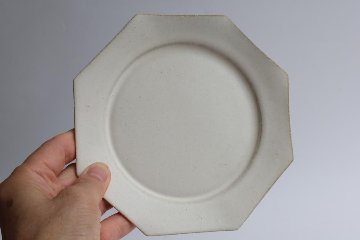 塚本友太　八角皿S　白の画像