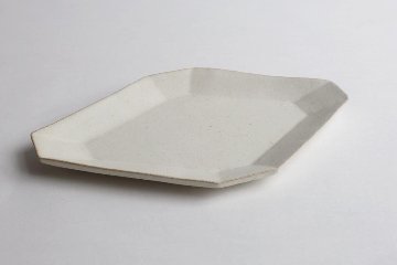 塚本友太　ひし形皿　白の画像