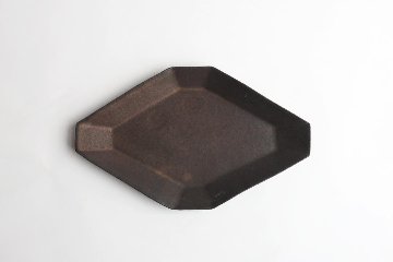 塚本友太　ひし形皿　黒の画像