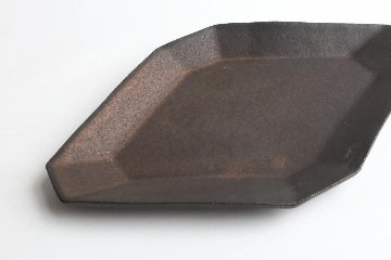 塚本友太　ひし形皿　黒の画像