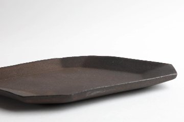 塚本友太　ひし形皿　黒の画像