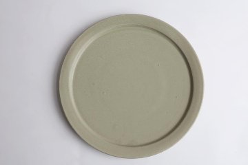 塚本友太　２４ｃｍリム皿　緑の画像