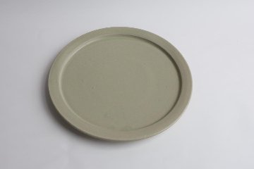 塚本友太　２４ｃｍリム皿　緑の画像