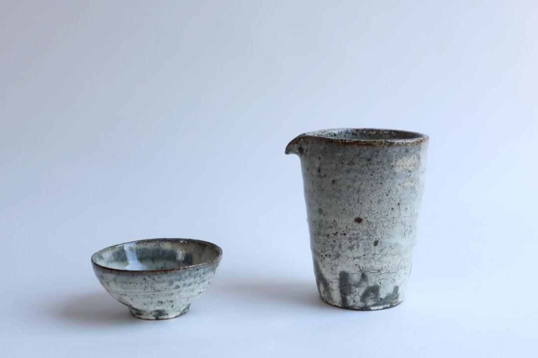 坪井俊憲　粉引筒片口の画像