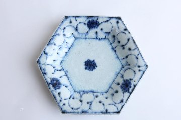 小峠貴美子　六角皿　大　唐草の画像