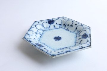 小峠貴美子　六角皿　大　唐草の画像