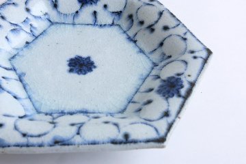 小峠貴美子　六角皿　大　唐草の画像