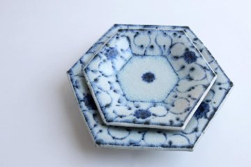 小峠貴美子　六角皿　小　唐草の画像