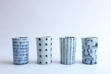 小峠貴美子　筒湯呑み　縞の画像