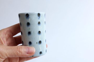 小峠貴美子　筒湯呑み　豆絞りの画像