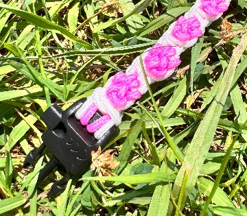 【肉球の防災ブレスレット】①白×ピンクの肉球の画像