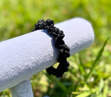 【肉球の防災ブレスレット】③黒×黒の画像