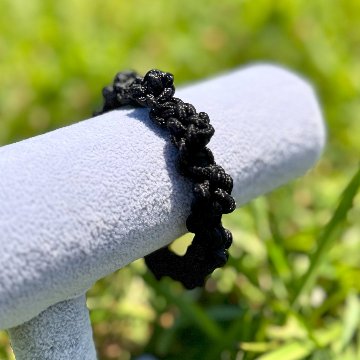 【肉球の防災ブレスレット】③黒×黒の画像