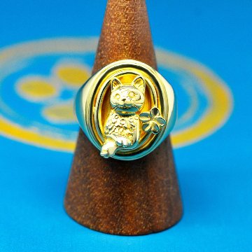 男爵婦人リング｜物語を纏うアンティーク調猫リング（silver925×真鍮・18金対応）の画像