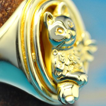 男爵婦人リング｜物語を纏うアンティーク調猫リング（silver925×真鍮・18金対応）の画像