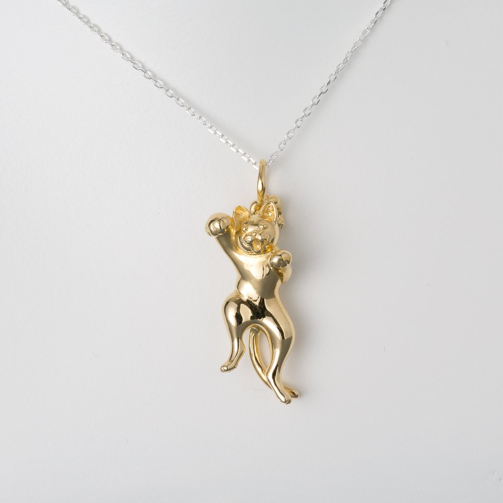 立ち上がり招く猫トップ / silver925 / k18の画像