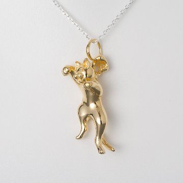 立ち上がり招く猫トップ / silver925・k18の画像
