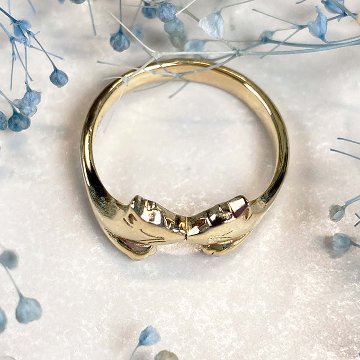 鼻でKISSする猫リング｜指先で触れる距離のシルバーアクセサリー（silver925）の画像