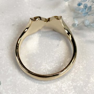 鼻でKISSする猫リング｜指先で触れる距離のシルバーアクセサリー（silver925）の画像