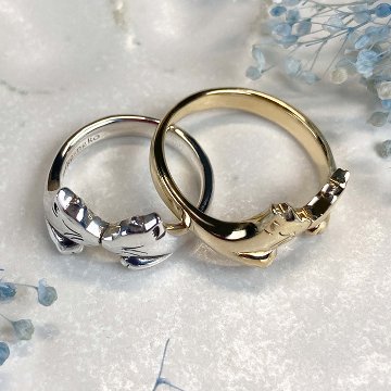 鼻でKISSする猫リング｜指先で触れる距離のシルバーアクセサリー（silver925）の画像