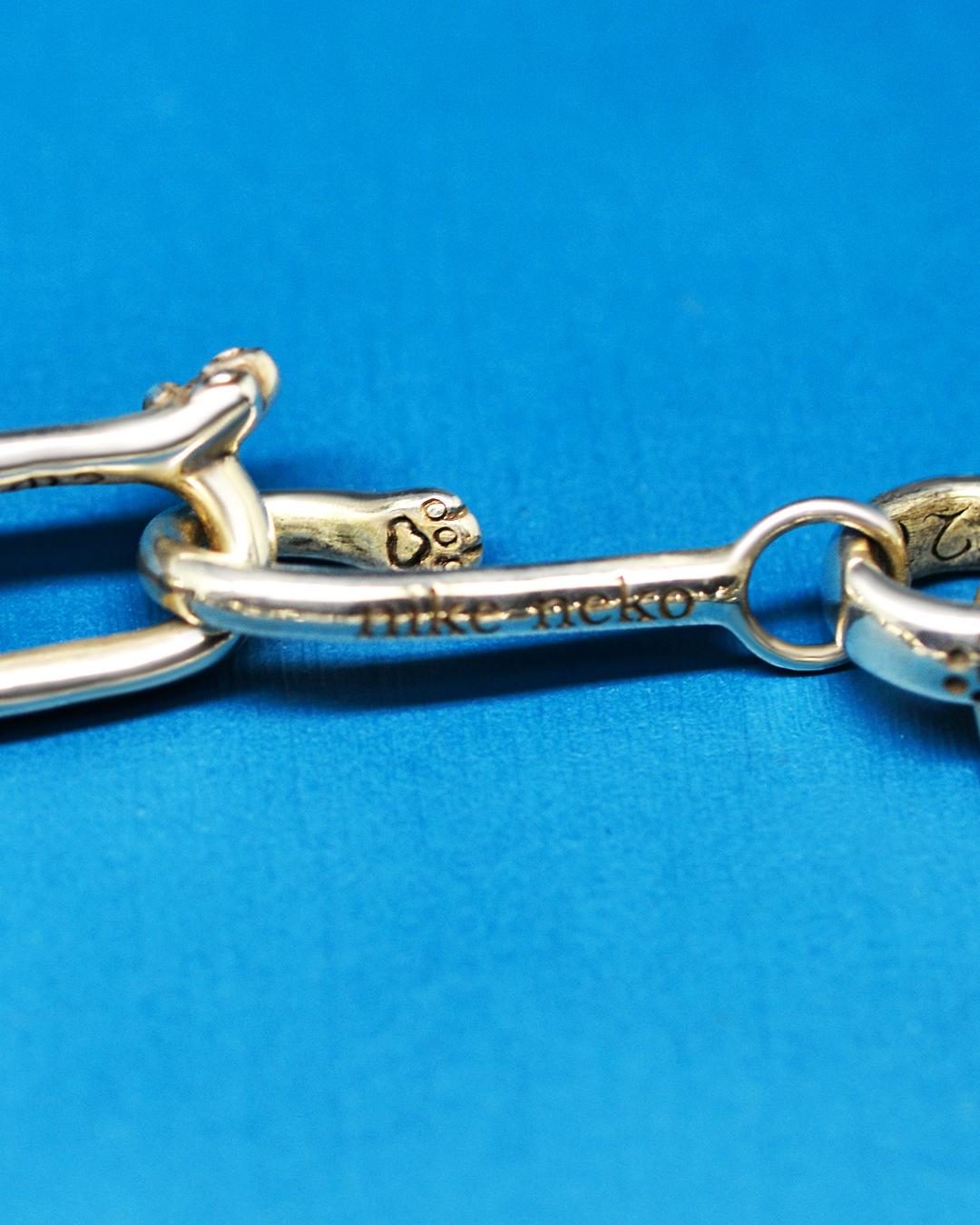 猫の手付きチェーンブレスレットsv925の画像