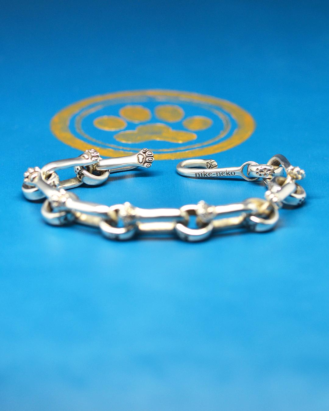 猫の手付きチェーンブレスレットsv925の画像