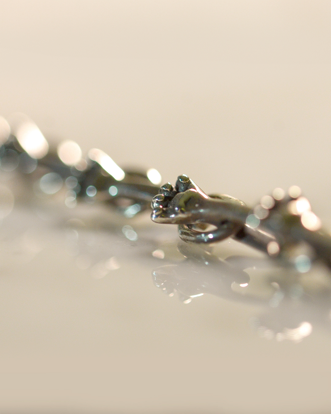 猫の手付きチェーンブレスレットsv925の画像