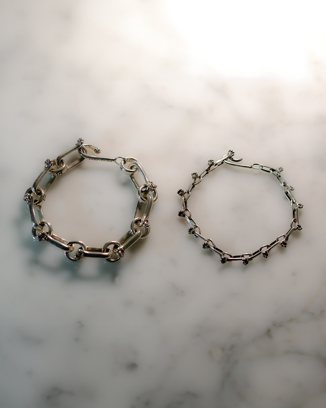 猫の手付きチェーンブレスレットsv925の画像