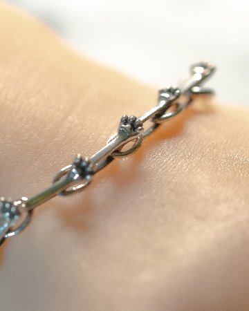 猫の手付きチェーンブレスレットsv925の画像