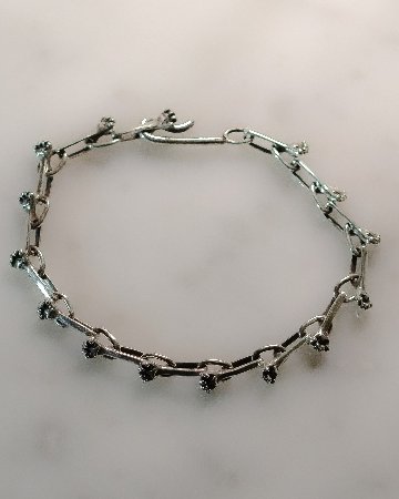 猫の手付きチェーンブレスレットsv925の画像