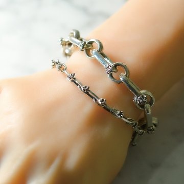 猫の手付きチェーンブレスレットsv925の画像