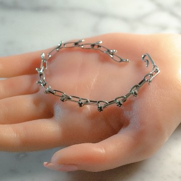 猫の手付きチェーンブレスレットsv925の画像