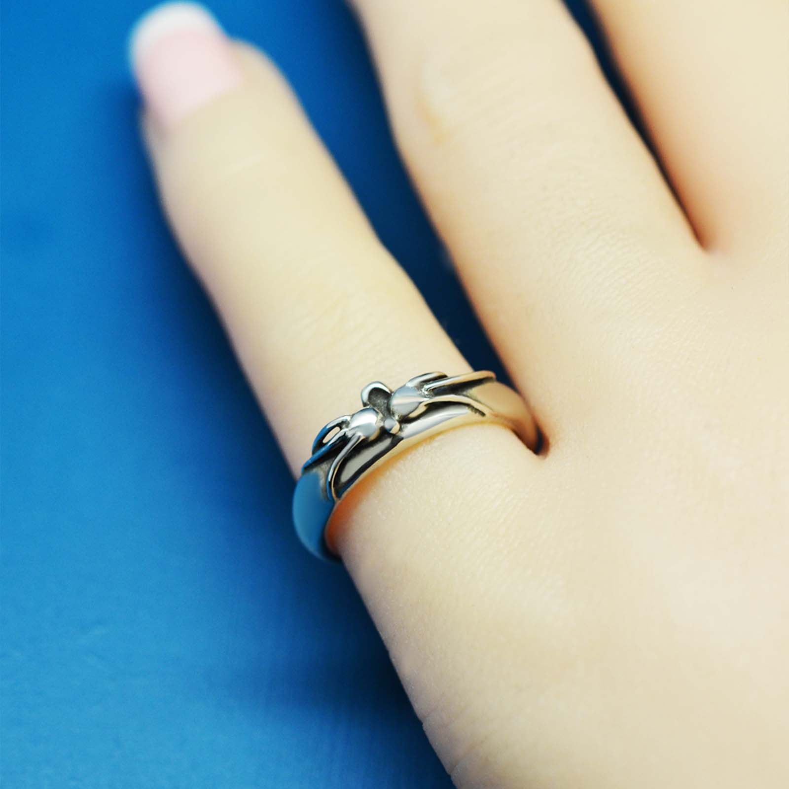 鳴いた猫の口元リング｜そっと寄り添うシルバーアクセサリー（silver925）の画像