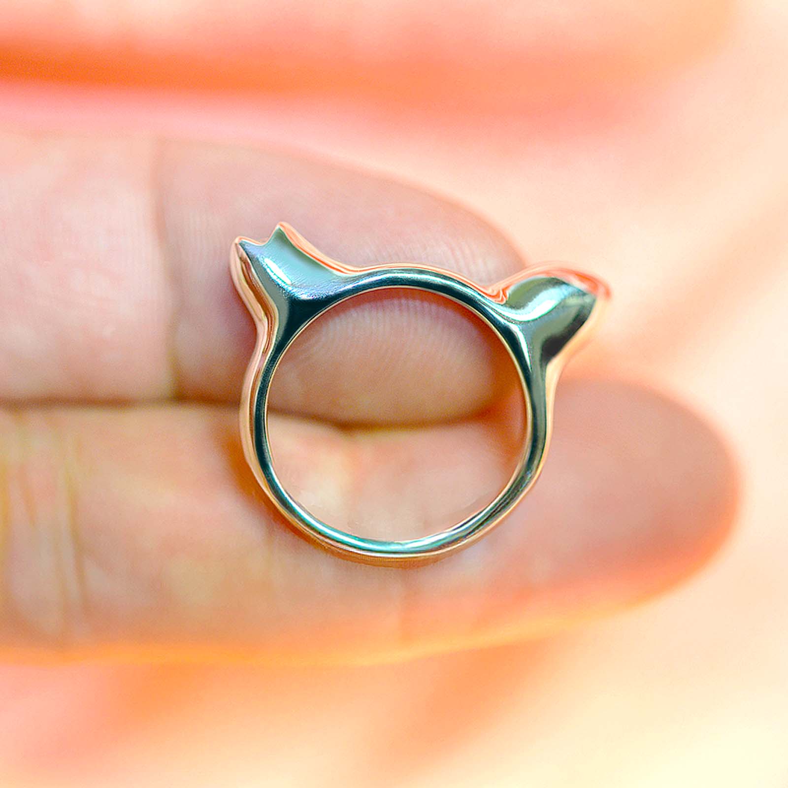 猫耳リング｜耳毛まで表現したリアル猫の耳リング（silver925・ペンダント対応）の画像