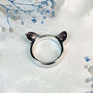 猫耳リング｜耳毛まで表現したリアル猫の耳リング（silver925・ペンダント対応）の画像